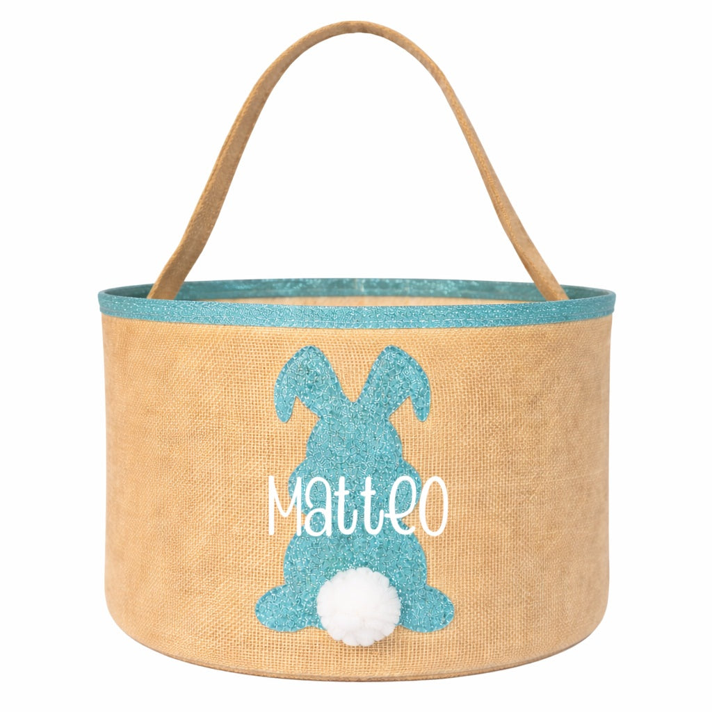 Osternest und Osterkorb Tasche Hase Glitzer Türkis