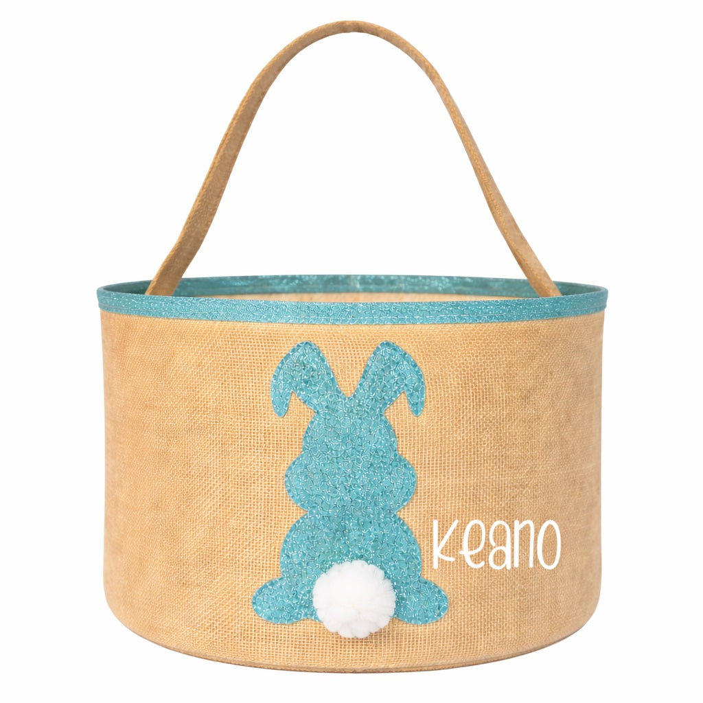 Osternest und Osterkorb Tasche Hase Glitzer Türkis