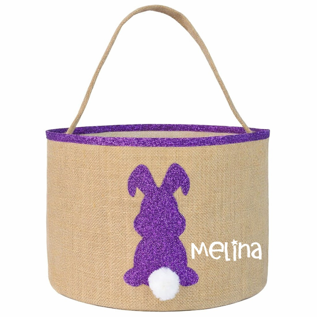 Osternest und Osterkorb Tasche Hase Glitzer Violett