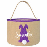 Osternest und Osterkorb Tasche Hase Glitzer Violett