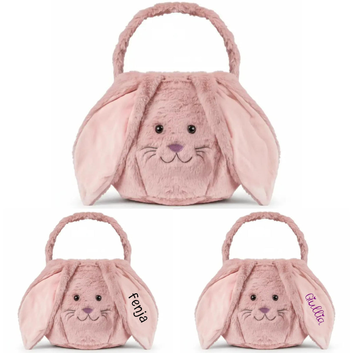 Osternest und Osterkorb Tasche Kuschelhase Altrosa