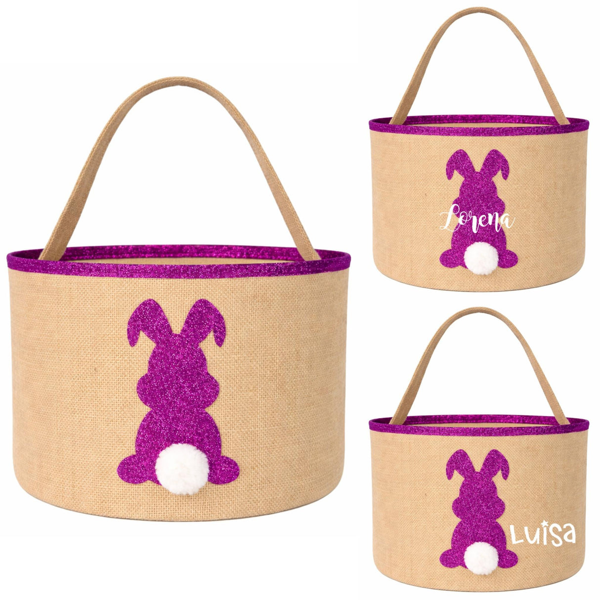 Osternest und Osterkorb Tasche Hase Glitzer Pink