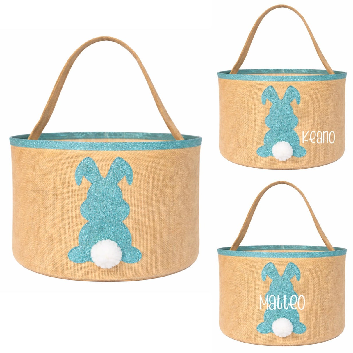 Osternest und Osterkorb Tasche Hase Glitzer Türkis