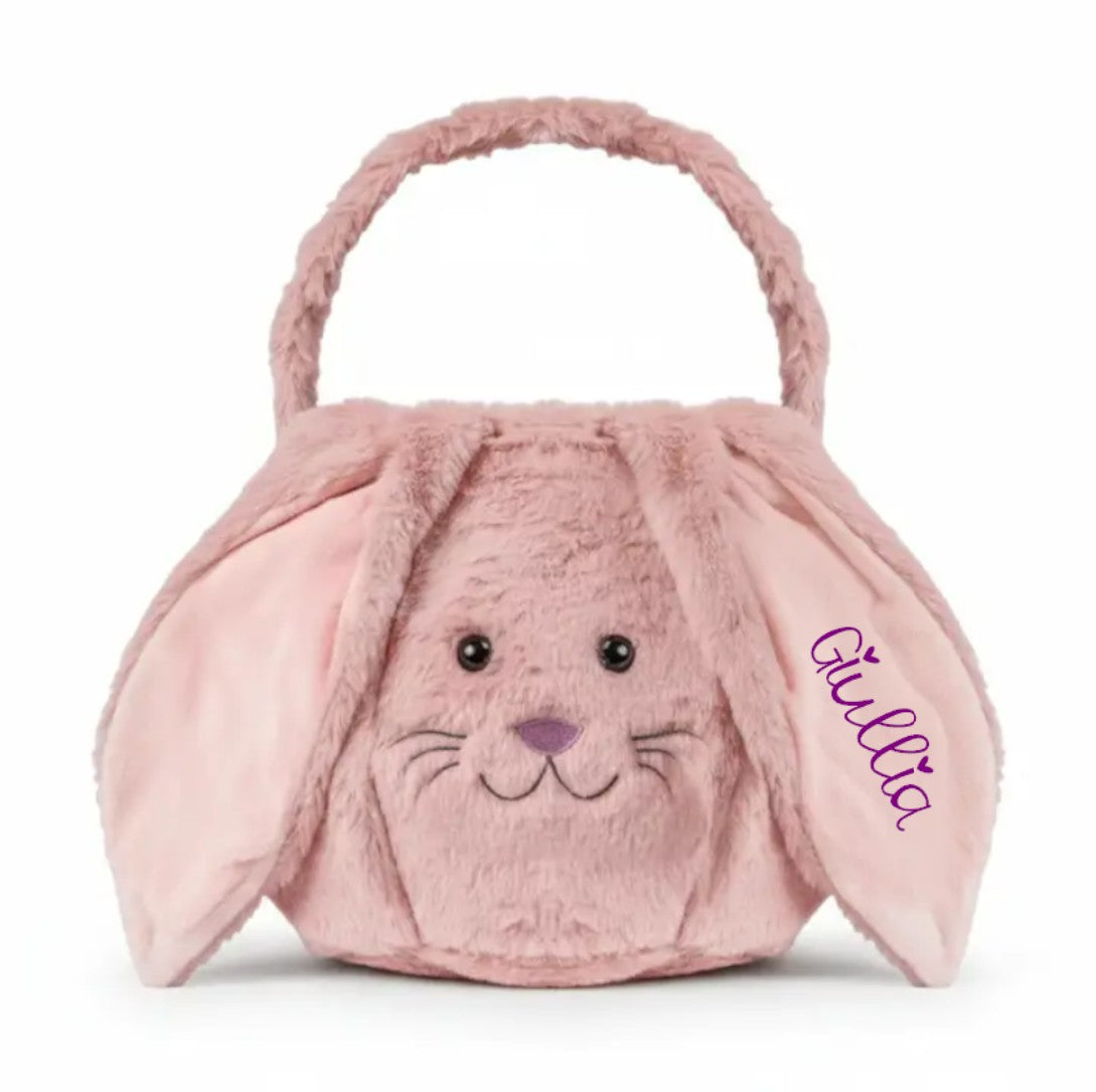 Osternest und Osterkorb Tasche Kuschelhase Altrosa