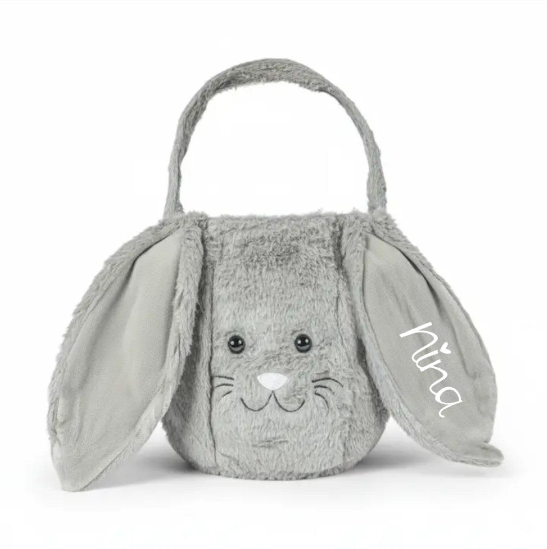 Osternest und Osterkorb Tasche Kuschelhase Grau