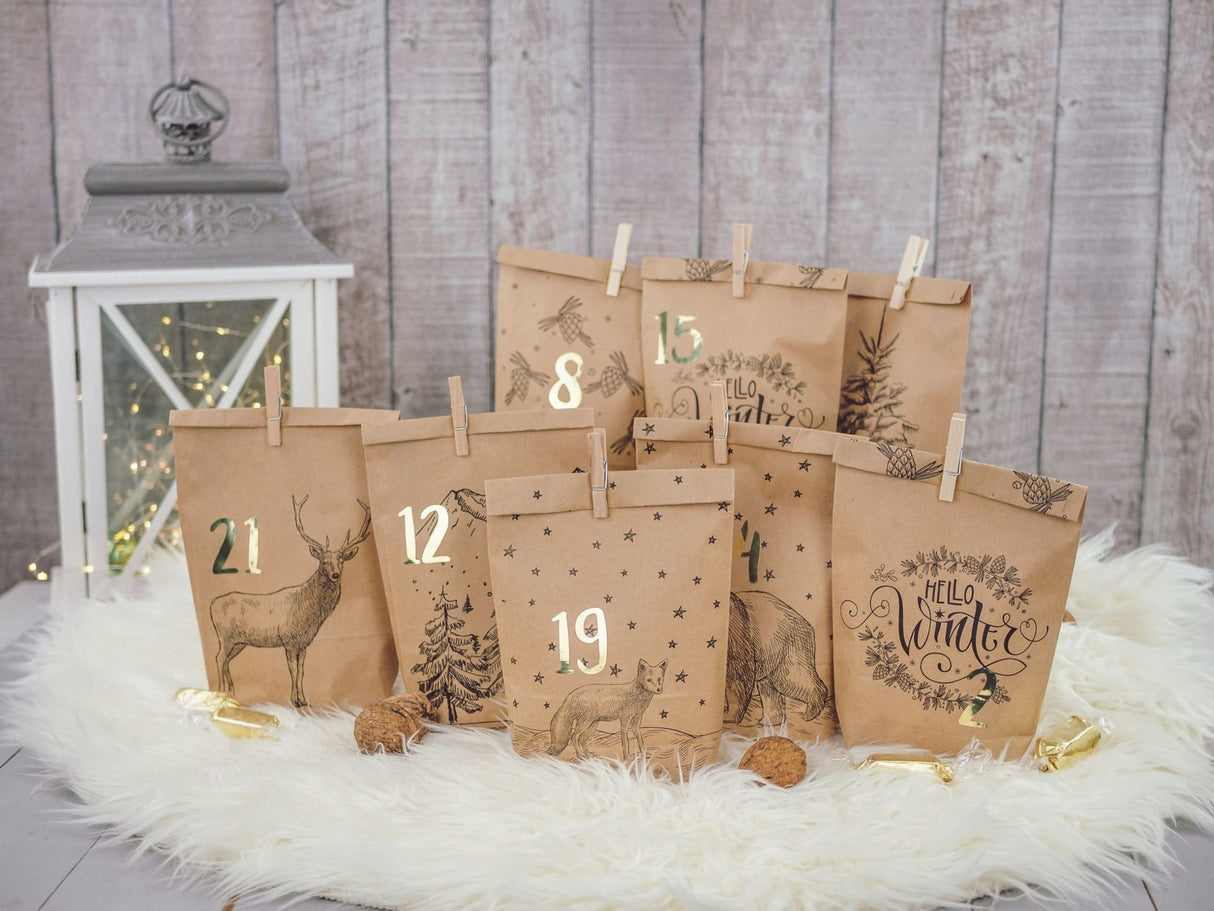 Adventskalender Cozy Christmas Braun Schwarz
