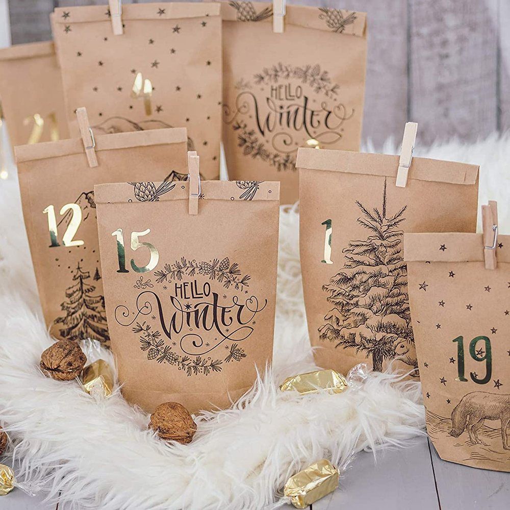 Adventskalender Cozy Christmas Braun Schwarz