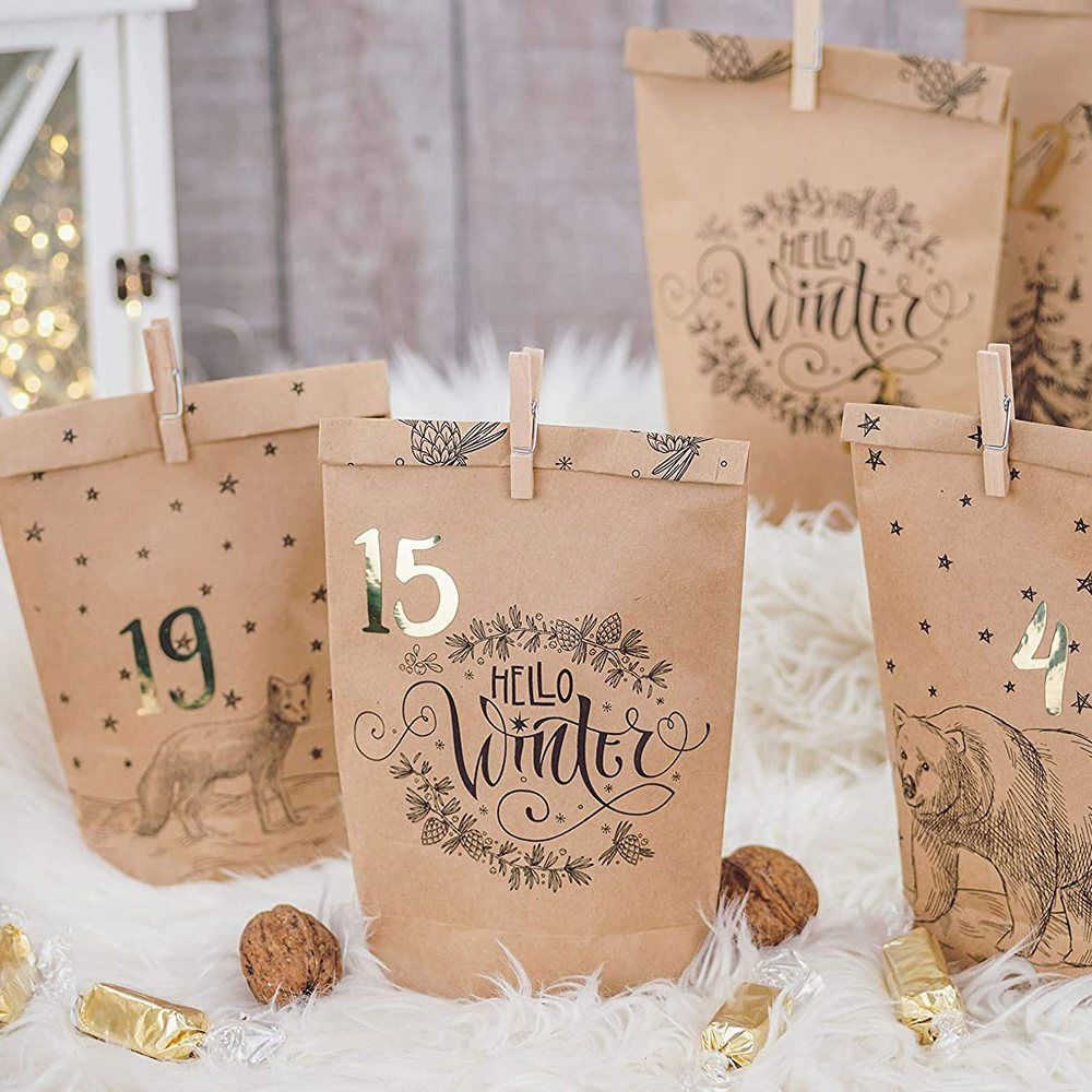 Adventskalender Cozy Christmas Braun Schwarz