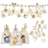 Adventskalender Stoffsäckchen Waldtiere bestickt