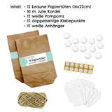 Osternest Papiertaschen Hasen mit Ponpon Weiss