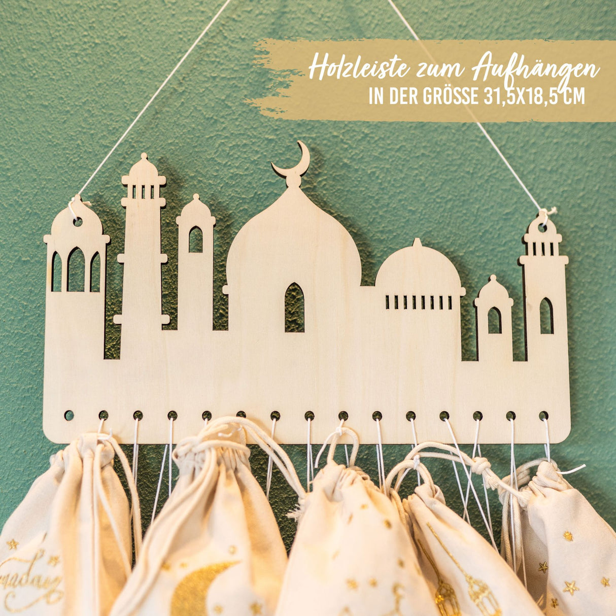 Ramadan Kalender zum aufhängen aus Holz