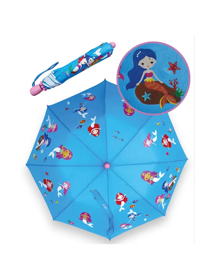 Kinder Regenschirm mit Farbwechsel Meerjungfrau