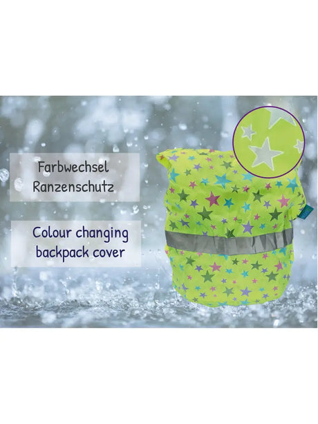 Regenschutzhülle mit Reflektoren für Schulrucksack Stern