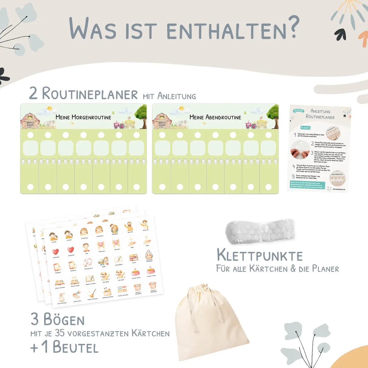 Routineplaner (Morgen & Abend) - Motiv Bauernhof