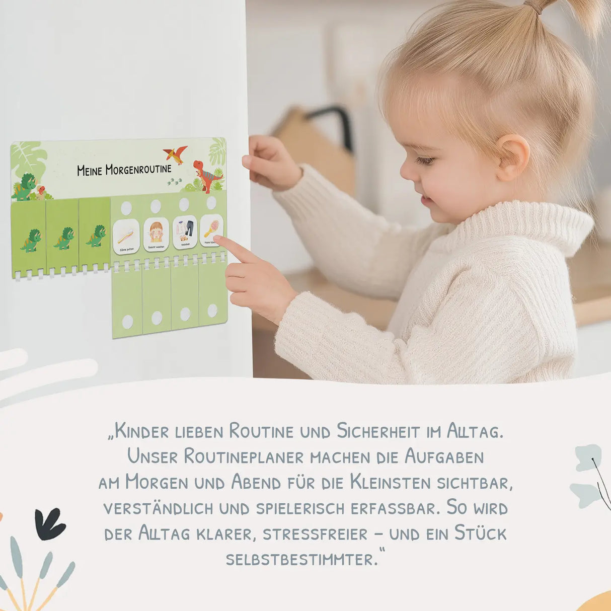 Routineplaner (Morgen & Abend) - Motiv Dino