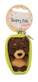 Schlüsselanhänger Plüsch Sleeping Pets Hund Dunkelbraun
