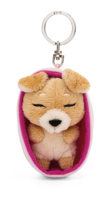 Schlüsselanhänger Plüsch Sleeping Pets Hund hellbraun