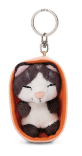 Schlüsselanhänger Plüsch Sleeping Pets Katze Schwarz