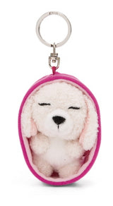 Schlüsselanhänger Plüsch Sleeping Pets Pudel Weiss