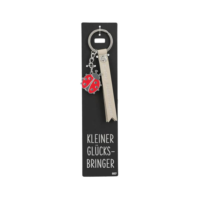 Schlüsselanhänger mit Lederband Marienkäfer - Kleiner Glücksbringer