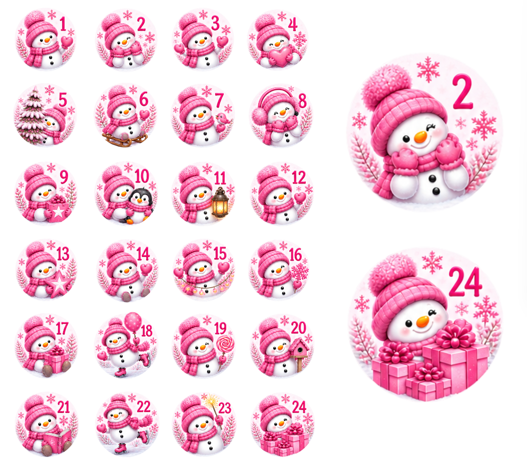 Adventskalender Zahlensticker Schneemann 4