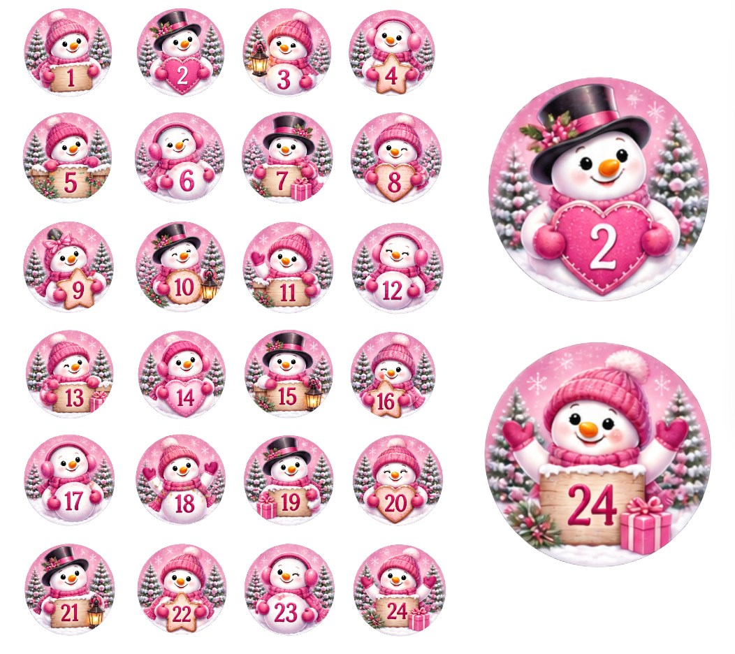 Adventskalender Zahlensticker Schneemann 8