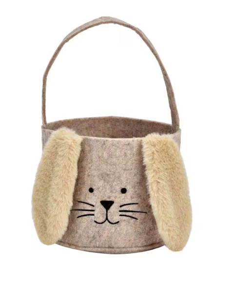 Osternest Osterkorb Hase Filz Braun