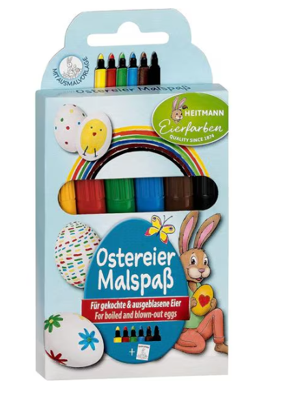 Eierfarben 6 Stück + Schablone