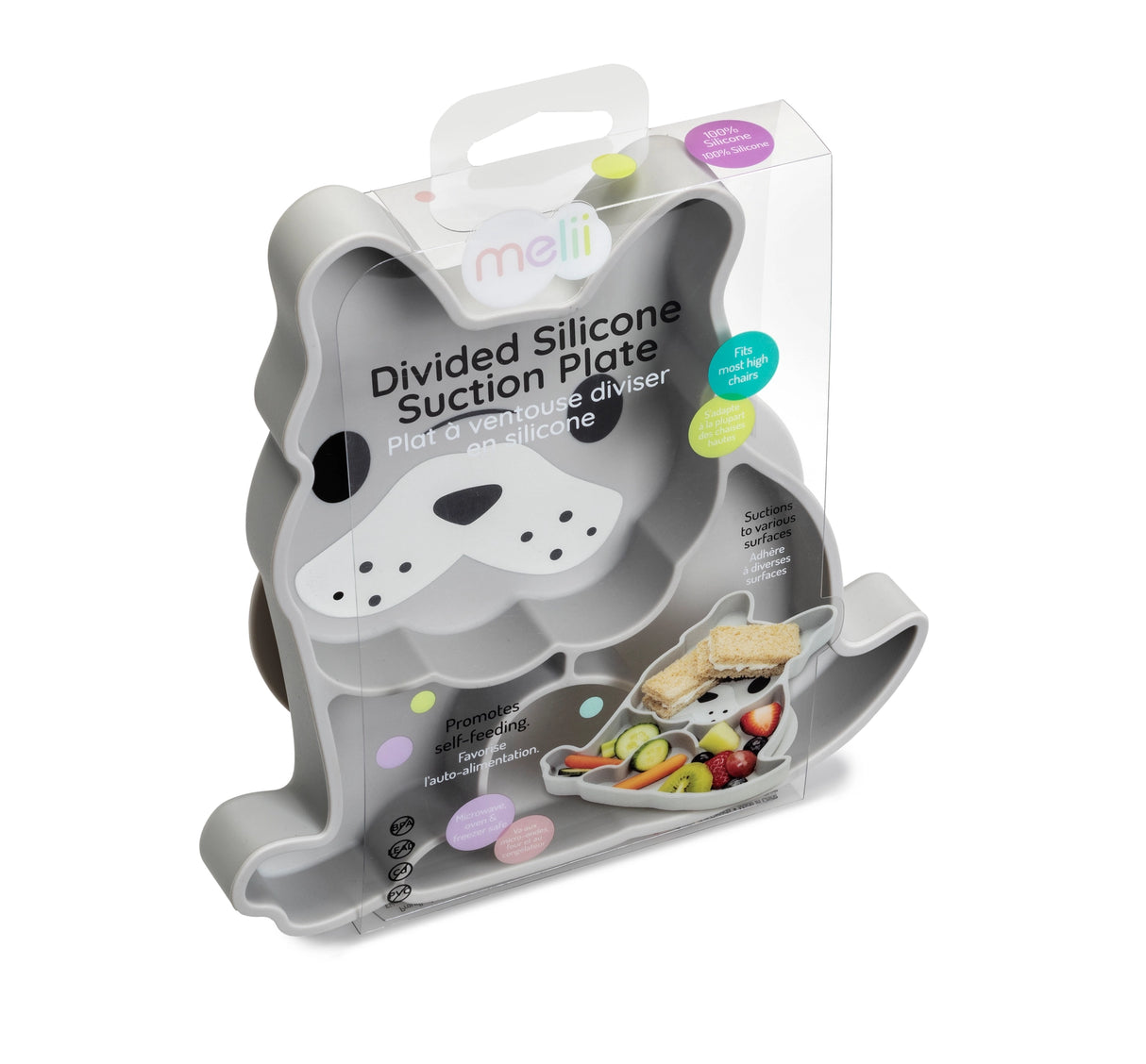 Kinder Silikonteller mit Saugnapf Bulldogge