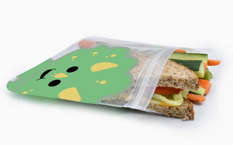 Lunchbag & Snackbeutel wiederverwendbar 2er Set Dino