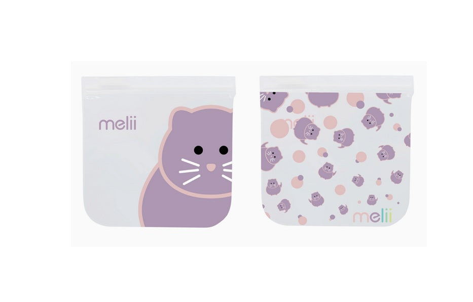 Lunchbag & Snackbeutel wiederverwendbar 2er Set Katze