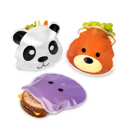 Lunchbag & Snackbeutel wiederverwendbar 6er Set Tiere
