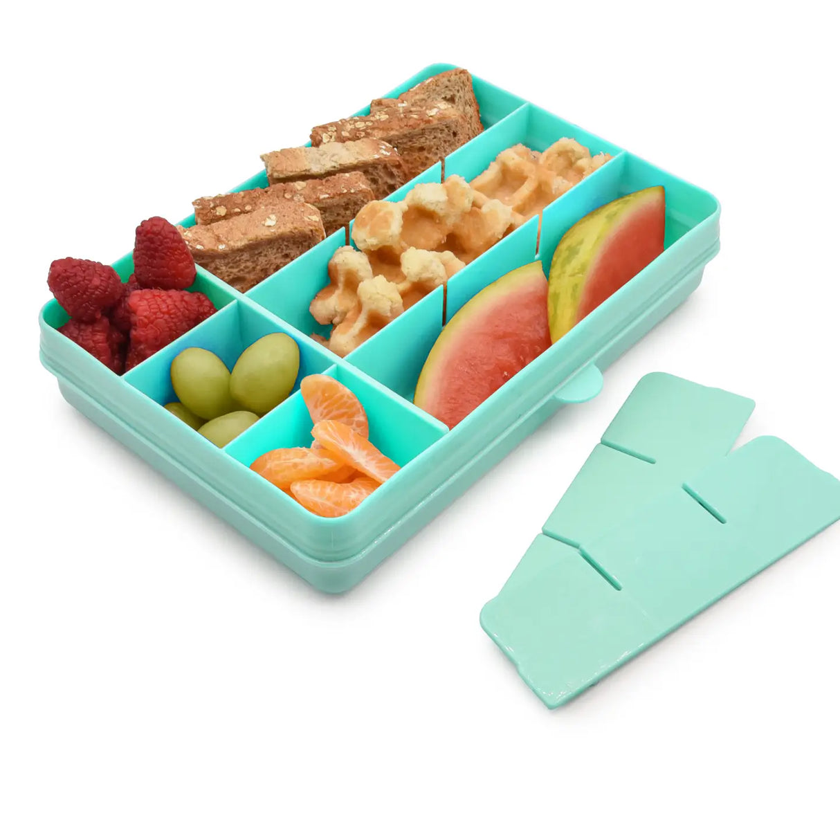Znünibox Snackbox Melii mit 12 Unterteilungen Helltürkis