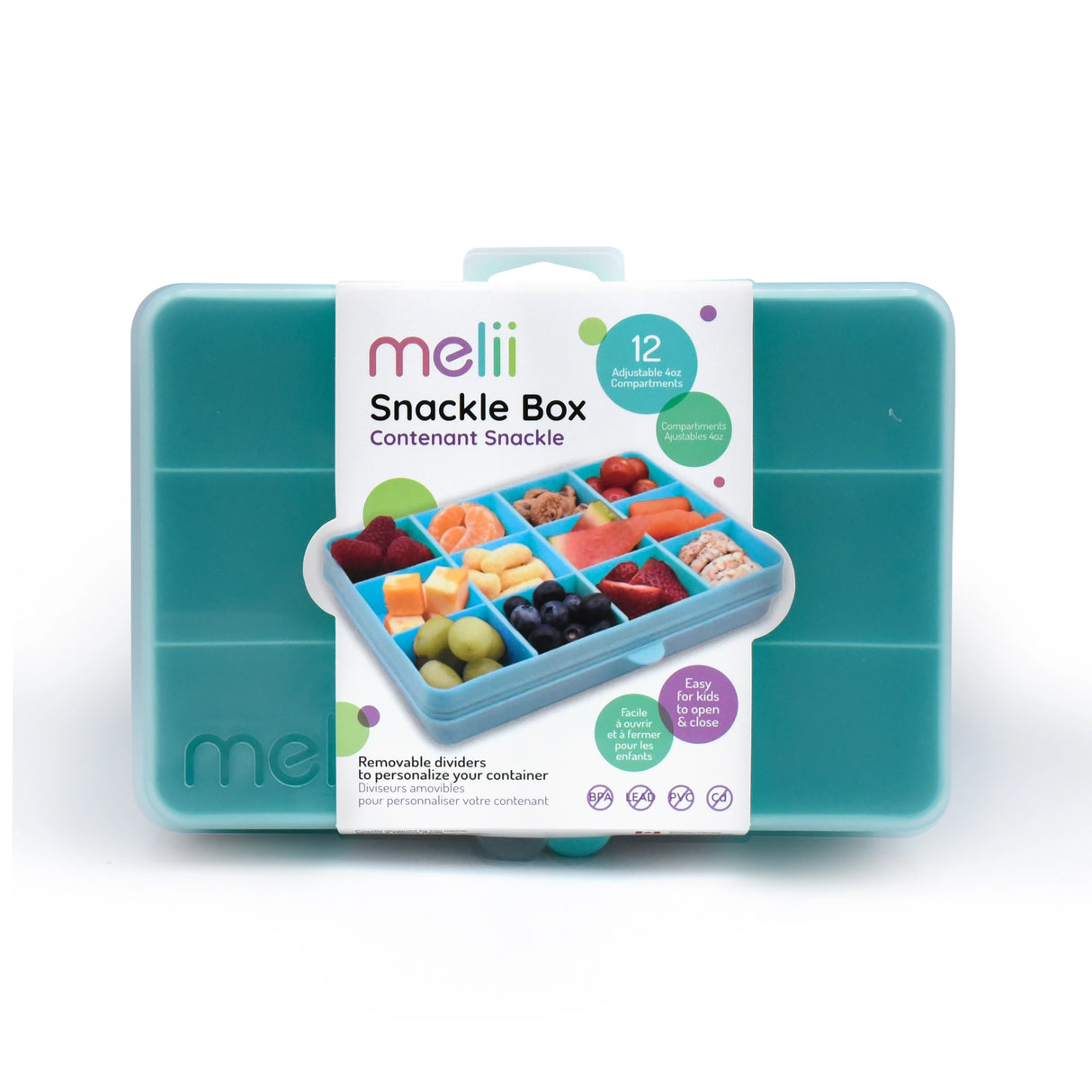 Znünibox Snackbox Melii mit 12 Unterteilungen Helltürkis