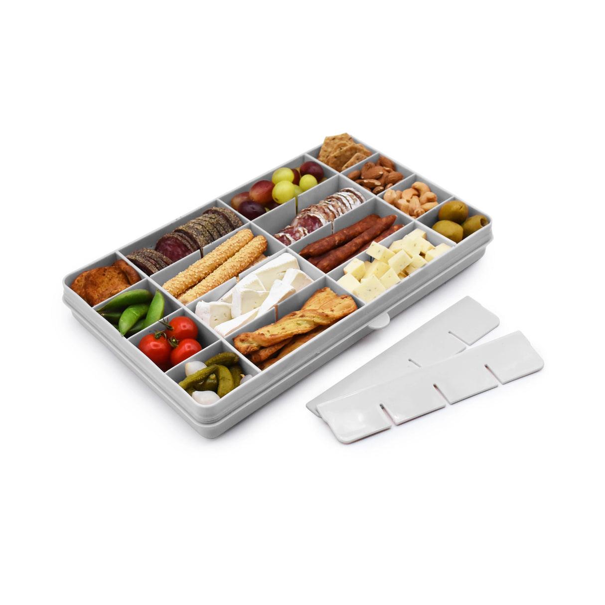 Znünibox Snackbox Melii mit 24 Unterteilungen Grau