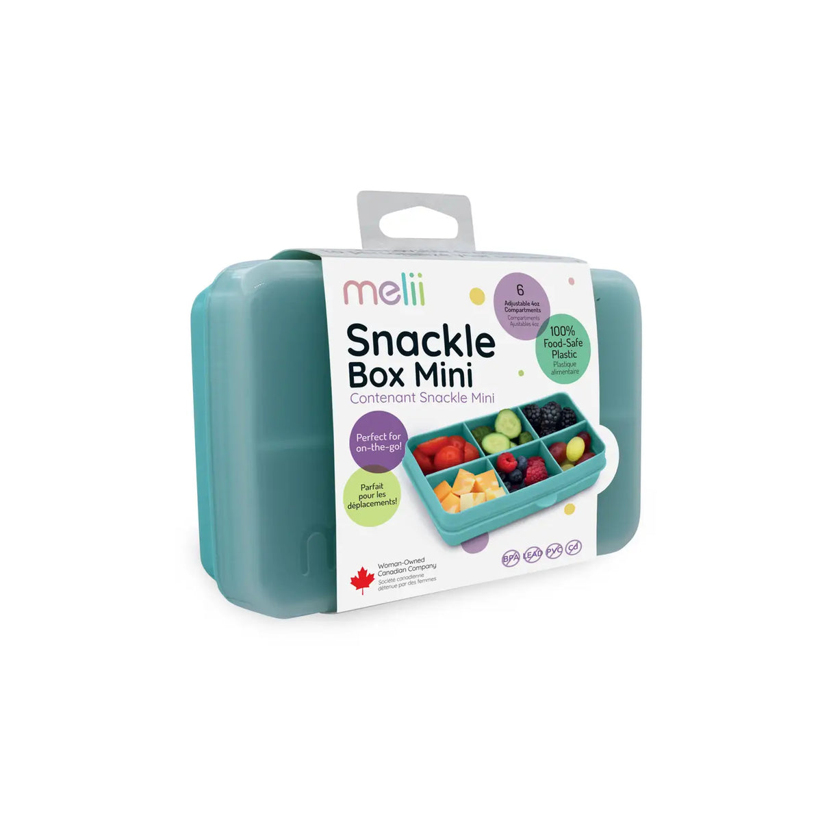 Znünibox Snackbox Melii mit 6 Unterteilungen Helltürkis