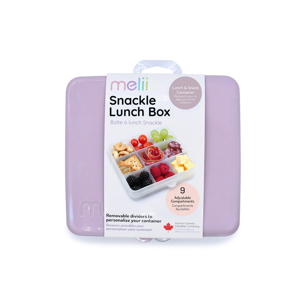 Znünibox Snackbox Melii mit 9 Unterteilungen Lavendel