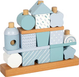Holz Stapelhaus Blau