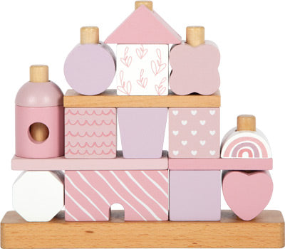 Holz Stapelhaus Rosa