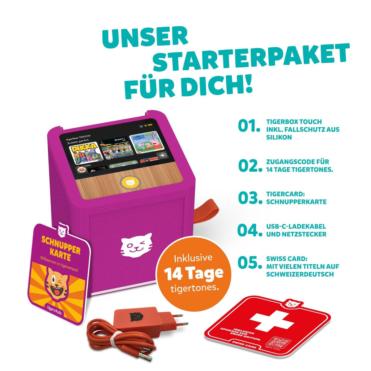 tigerbox TOUCH PLUS lila - Swiss-Edition