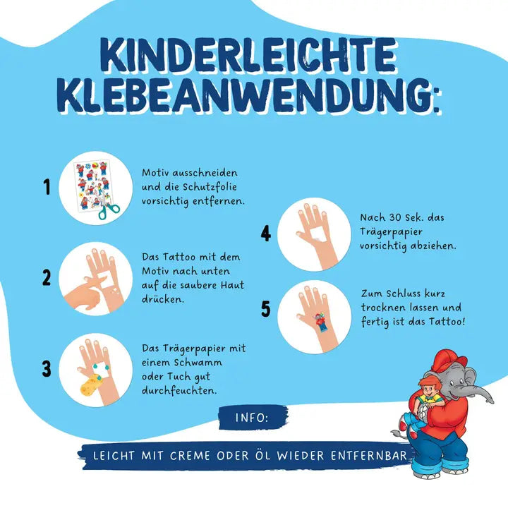 Kinder Tattoo 100 Stück Benjamin Blümchen