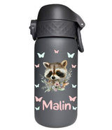 Kinder Edelstahl Trinkflasche Ion8 400ml Dunkelgrau