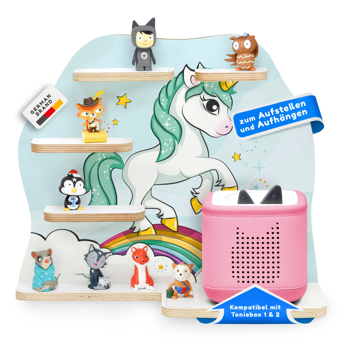 Toniebox 1 & 2 Regal Einhorn Regenbogen