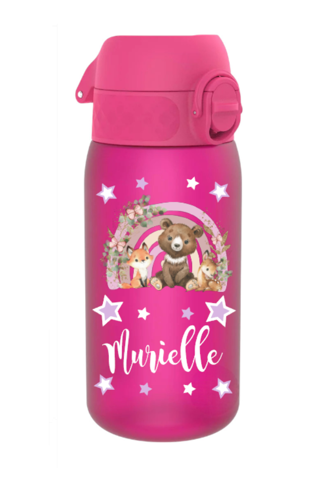 Mountop Kinder-Trinkflasche 400 Ml – BPA-frei, Auslaufsicher, Mit Strohhalm, Sakura Pink, Für 3–8 Jahre BPA-frei Wasserflasche