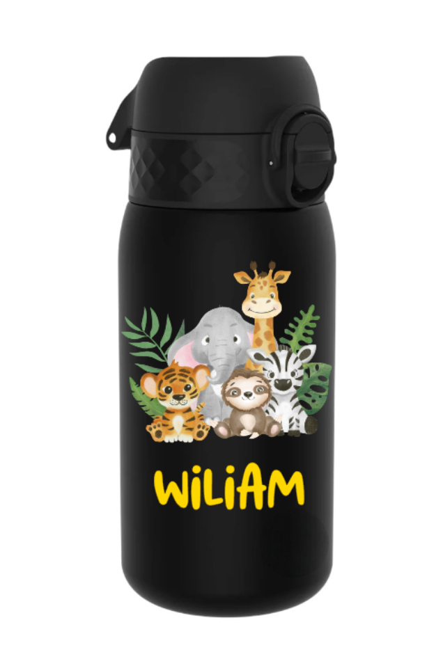 Kinder Edelstahl Trinkflasche Ion8 400ml Schwarz