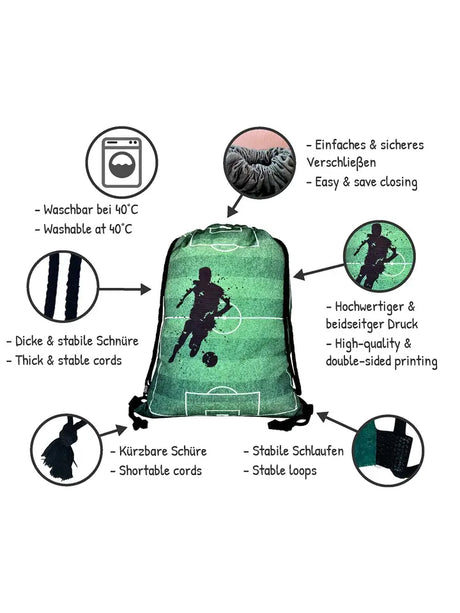 Turnbeutel Kinder Polyester Fussball