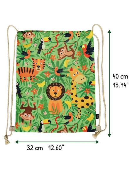Turnbeutel Kinder Polyester Zootiere
