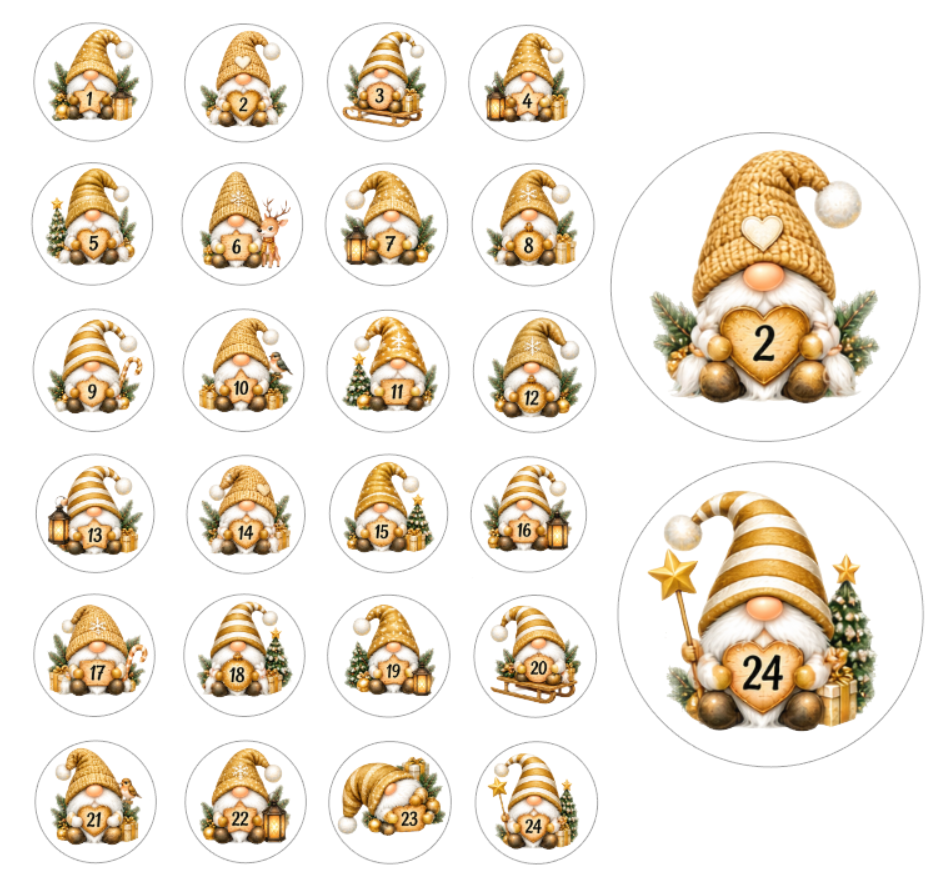 Adventskalender Zahlensticker Wichtel 7