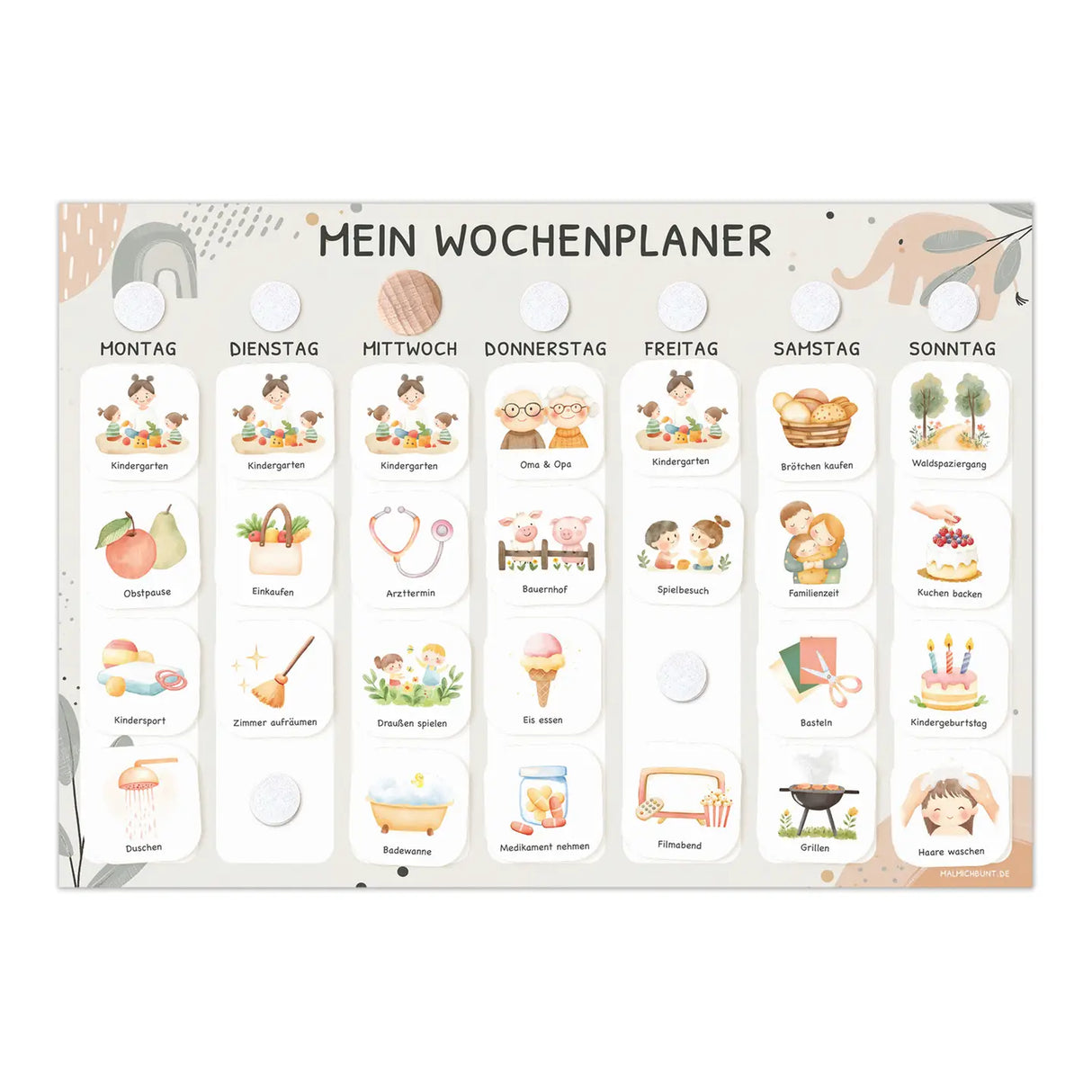 Wochenplaner Elefant