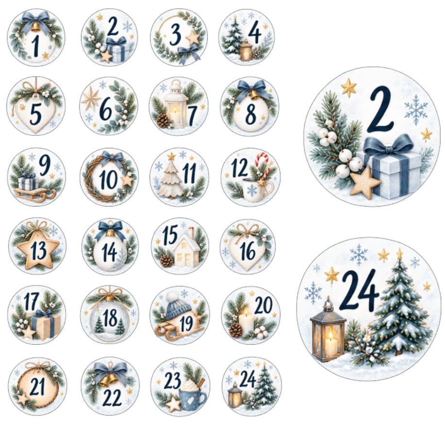 Adventskalender Zahlensticker 1